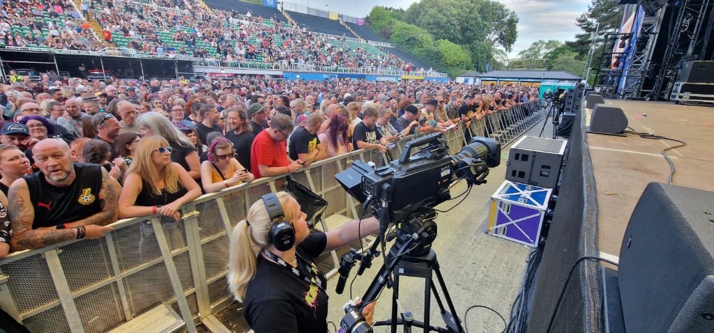 Ellie Lapping camera operating at a UK music festival